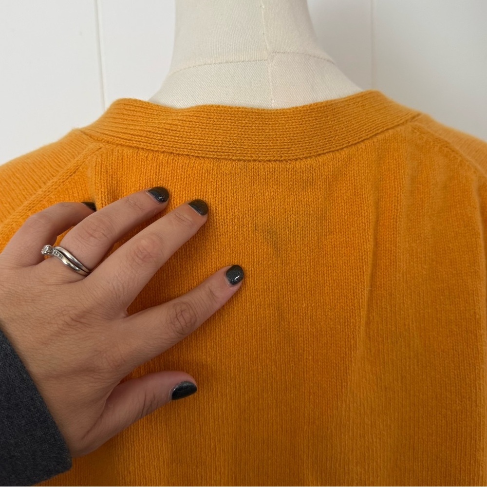 Ron Herman RHLA Cashmere Cardigan Orange Size M 2 Recycled Cashmere Yarn Italy - Picture 10 of 13